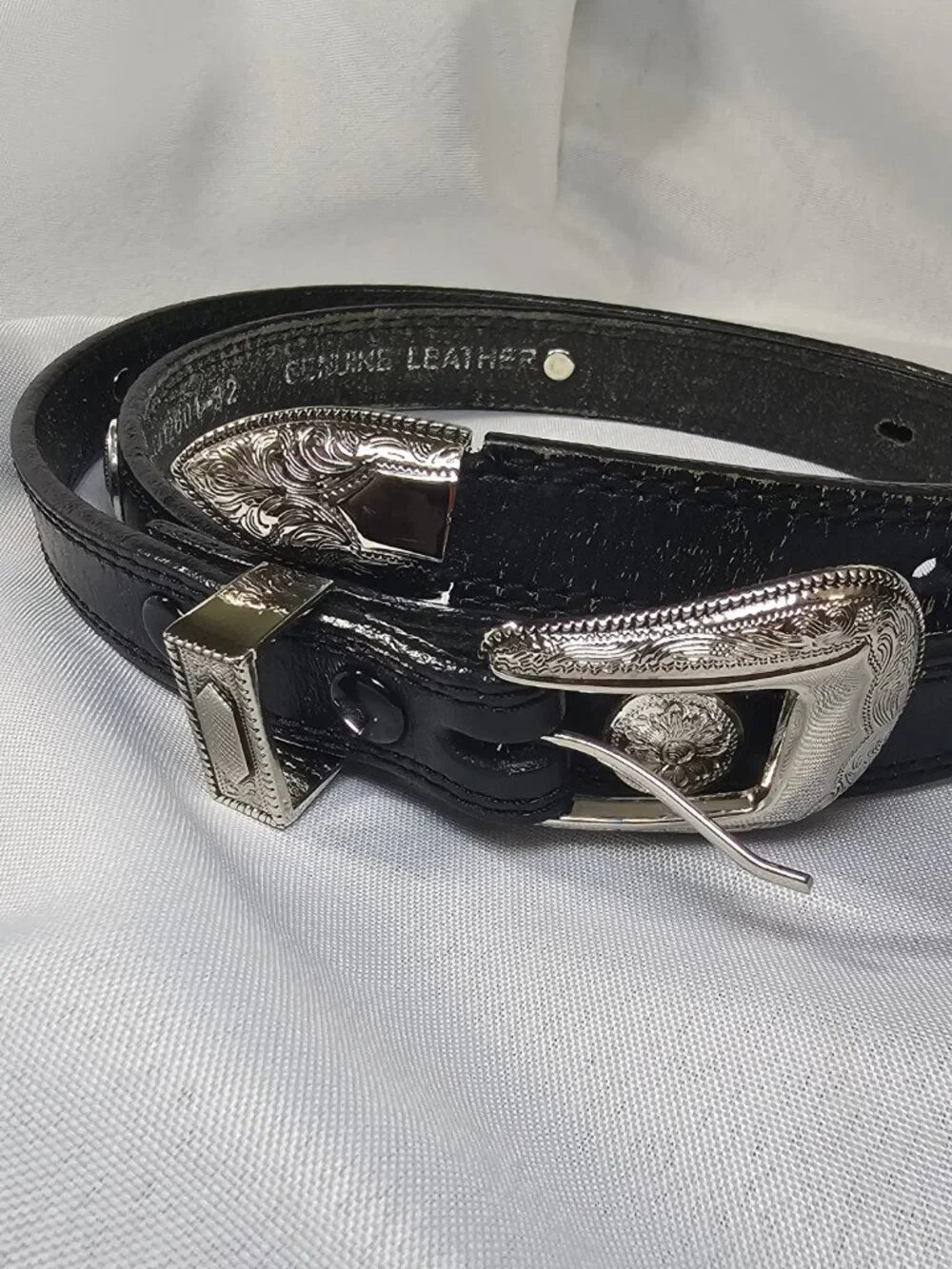 Nocona Women’s Black Leather Western Concho Belt Size 32